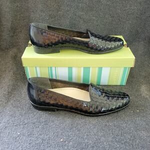 Trotters‎ Lizette Woven Leather Loafers Comfort Slip On Shoes Black Women's 8.5